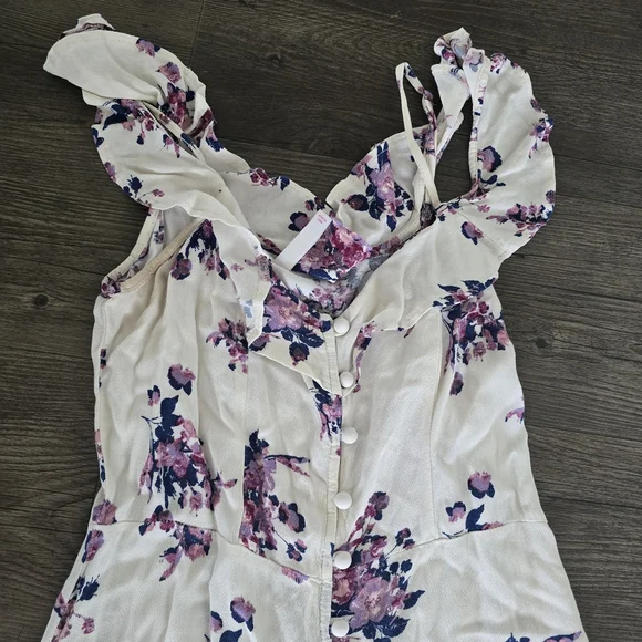 Floral Maxi Dress with Ruffle Straps - Picture 2 of 2